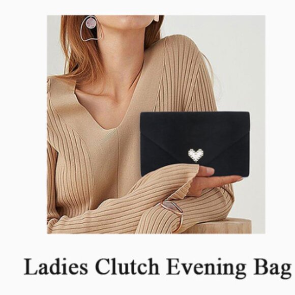 New Faux Suede Evening Bag Clutch Purse for Women Handbags Crossbody Bag Wedding - Picture 1 of 4